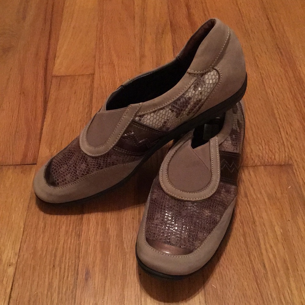 Sesto Meucci Slip-On Suede & Snakeskin Flats
